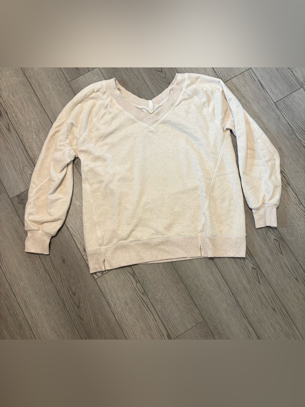 aerie Cream V-Neck Lightweight Oversized Pullover Sweater